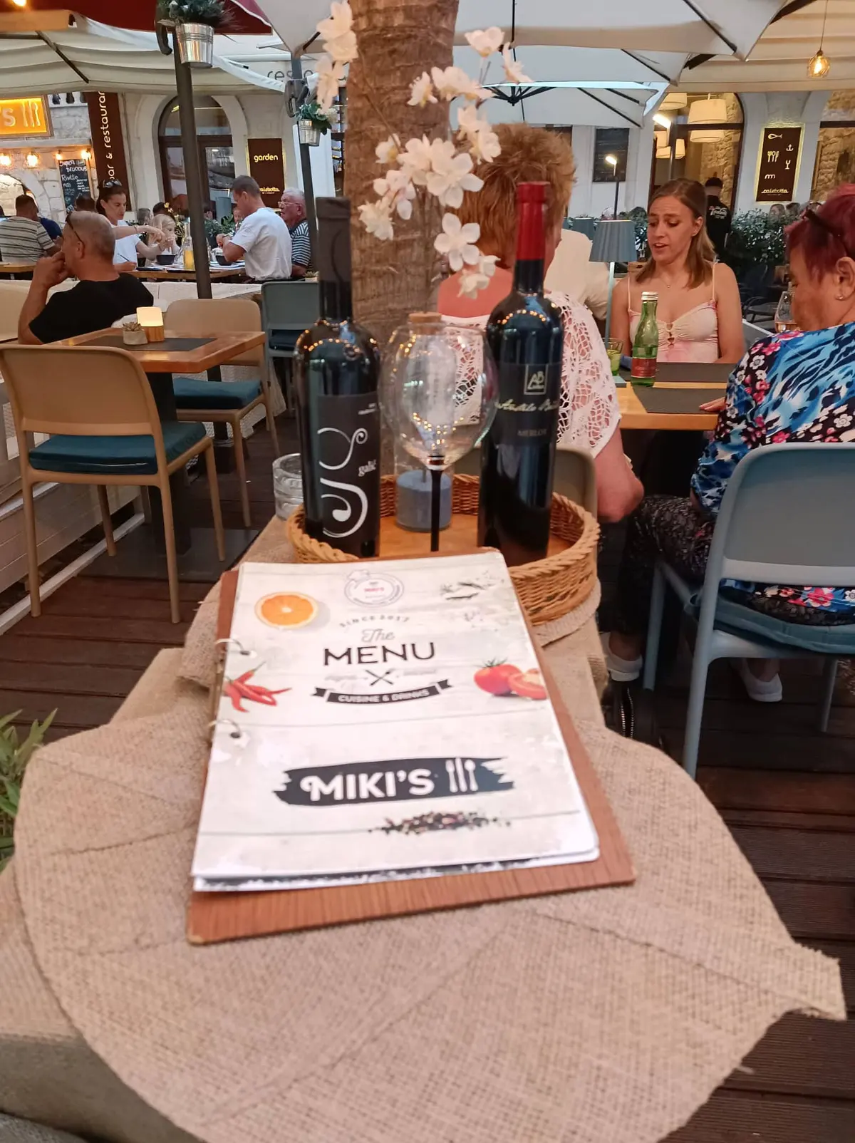 Restaurant menu table detail at Miki's Food & Bar in Trogir