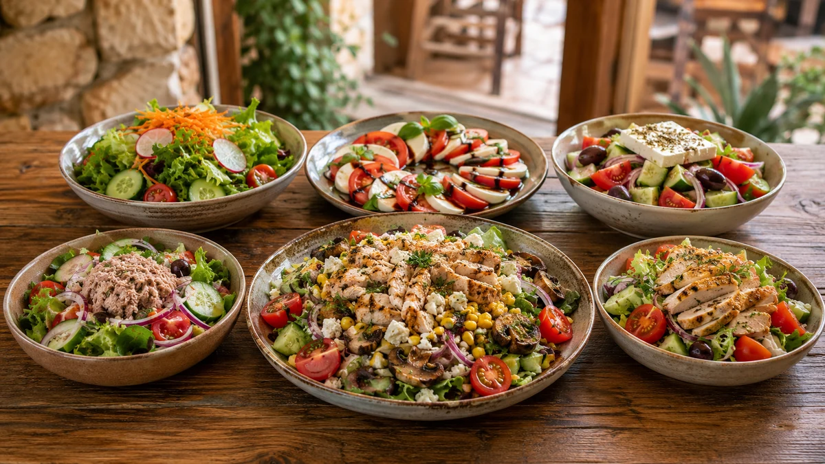 Salate bei Miki's Food & Bar in der Altstadt von Trogir