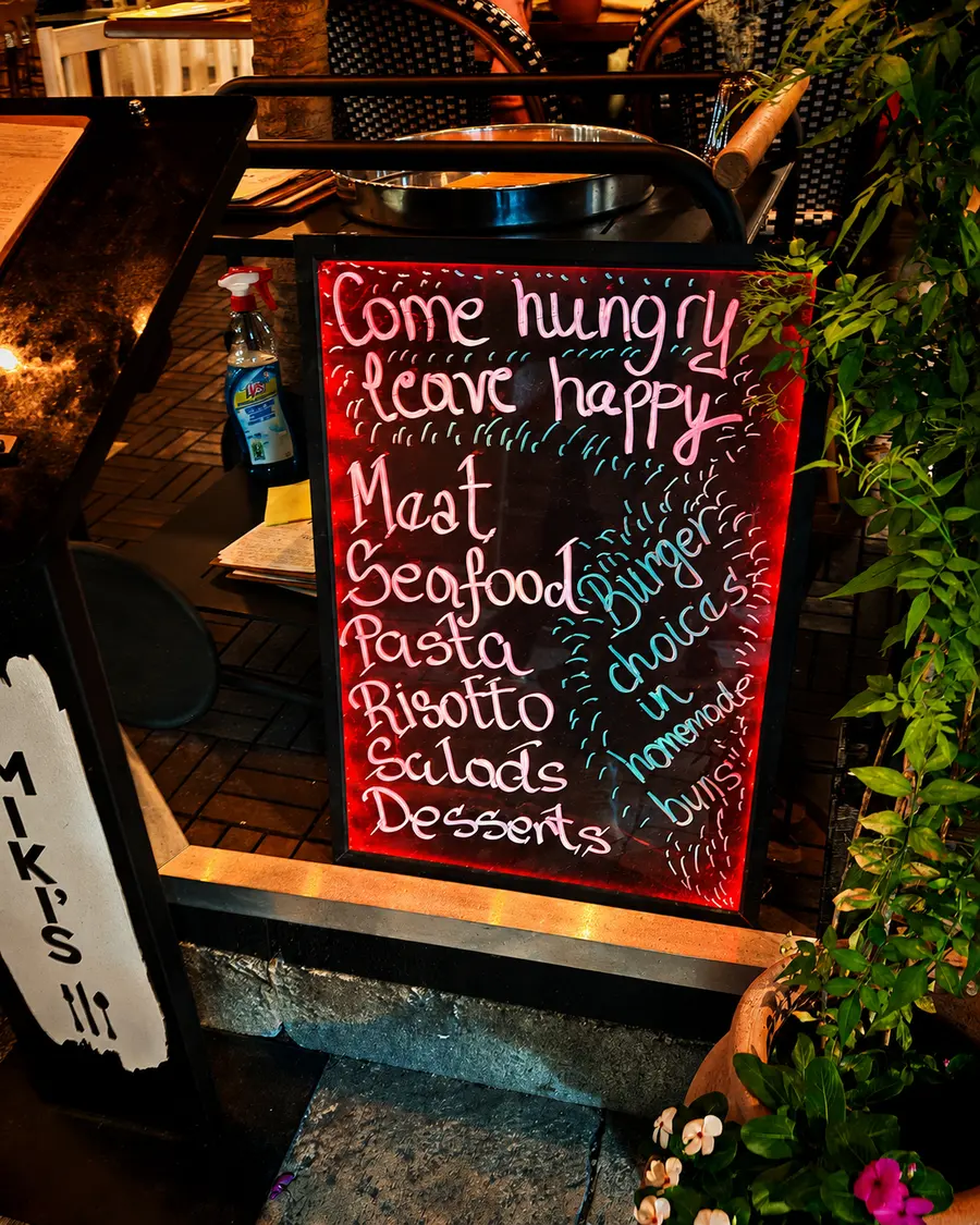 Burgers, seafood and Mediterranean food at Miki's Food & Bar, a Trogir restaurant