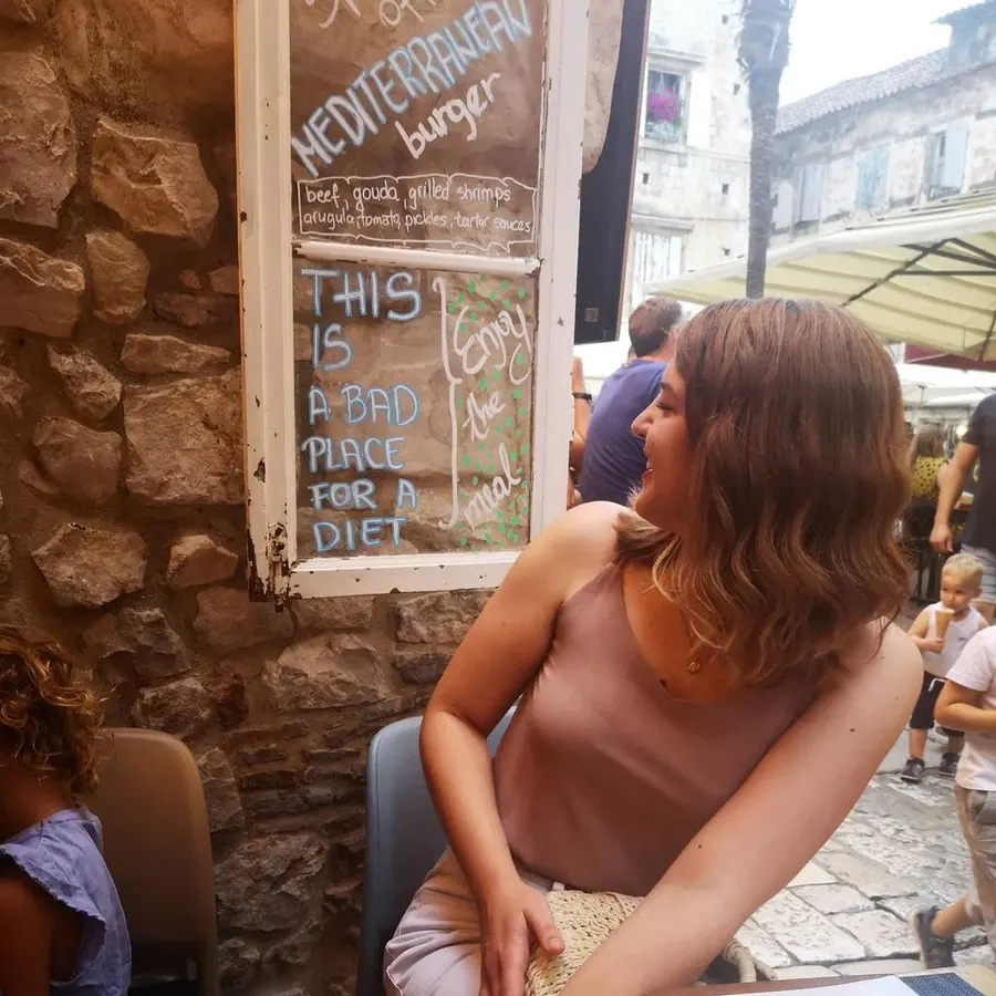 Casual meal at Miki's Food & Bar close to terrace Trogir and old town Trogir streets